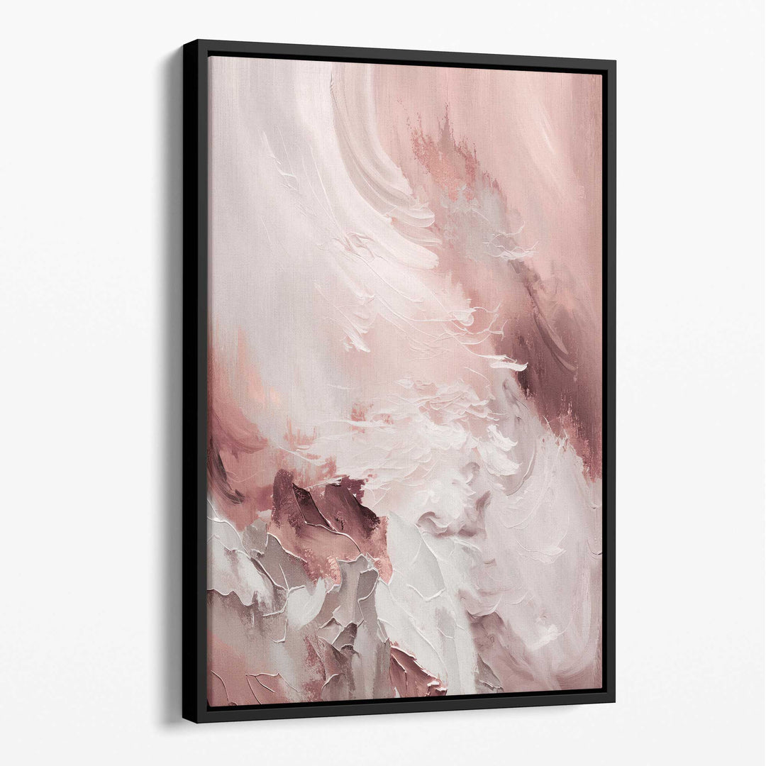Abstract Pink and White Canvas Wall Art Brush Strokes No. 1 | Bowlift