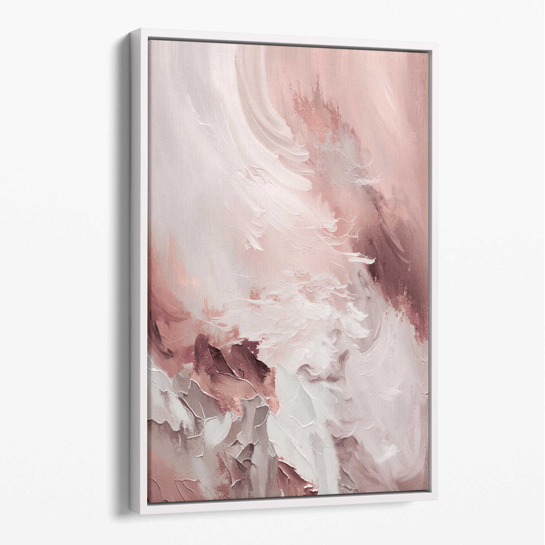 Abstract Pink and White Canvas Wall Art Brush Strokes No. 1 | Bowlift