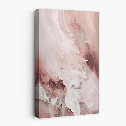 Abstract Pink and White Canvas Wall Art Brush Strokes No. 1 | Bowlift