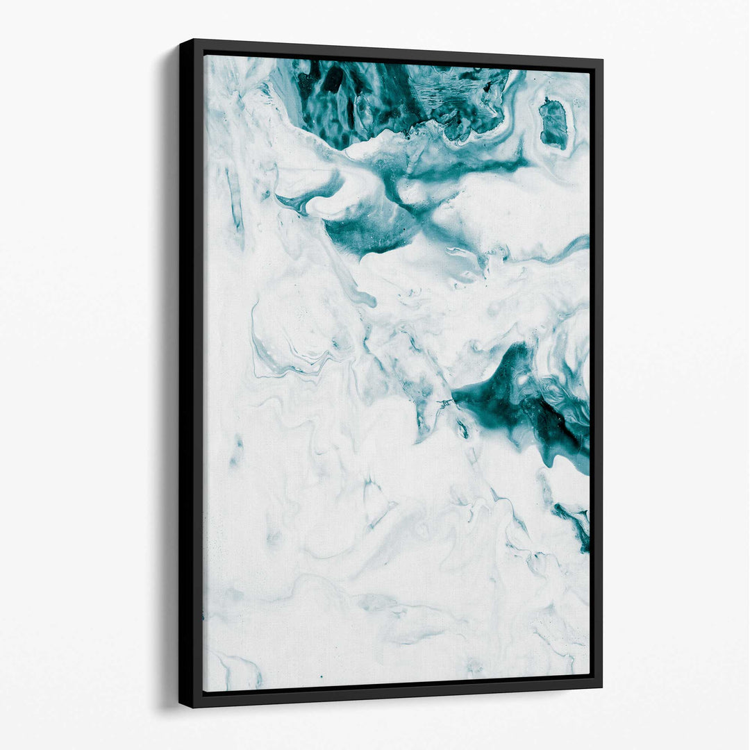 Abstract Turquoise and White Canvas Wall Art Brushstrokes No. 1 | Bowlift