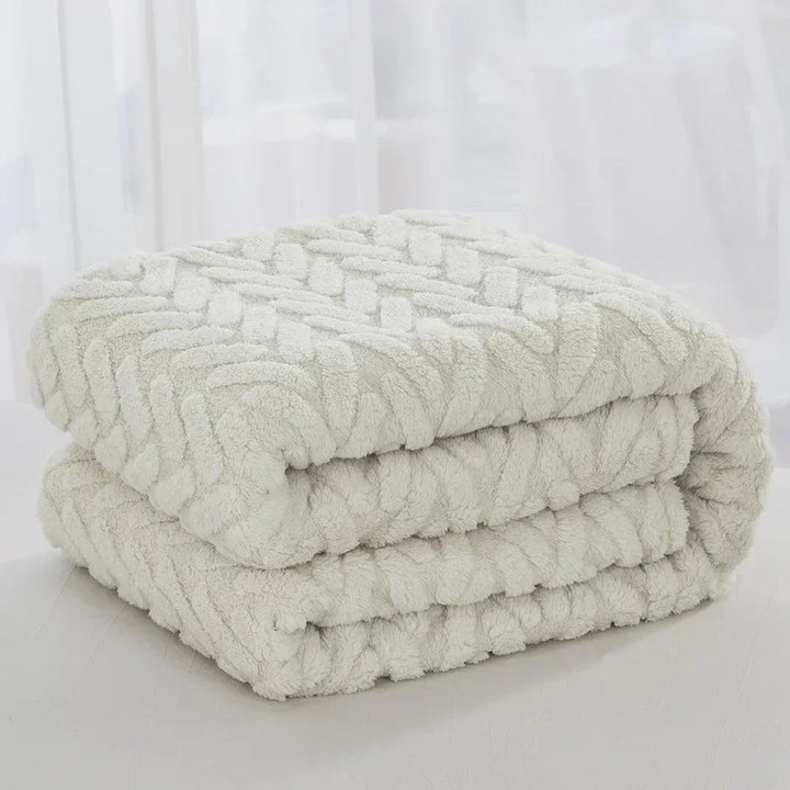 BowLift | Jacquard Fleece Blanket CozyWeave | Single Layer & Double Sided | Soft Tafu & Shu Cotton Fleece | For Autumn & Winter