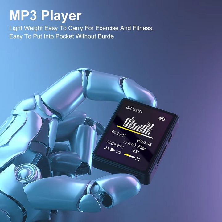 BowLift | Portable Bluetooth MP3 Player with HiFi Stereo, Mini MP4 Video Playback, LED Screen and Voice Recording