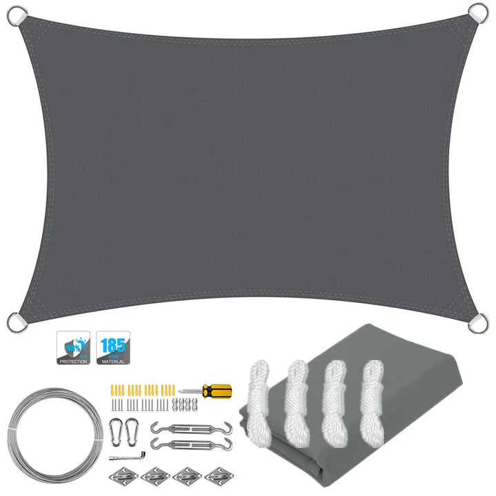 BowLift | Waterproof Rectangular Sun Shade Sail with UV Protection & Mounting Kits – ShadeGuard