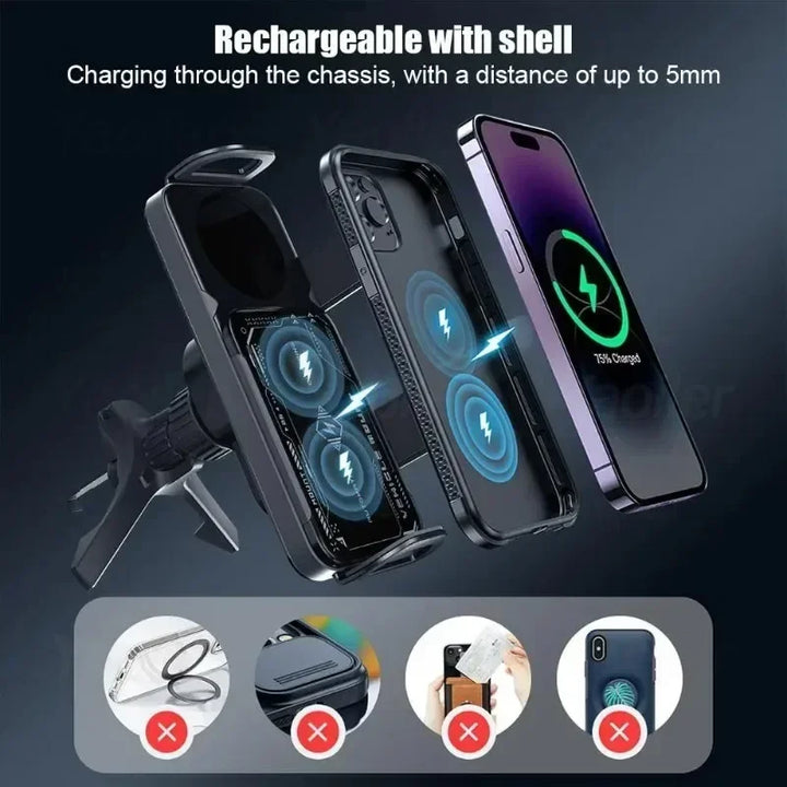 BowLift | Wireless Fast Charger Flip Car Phone Holder