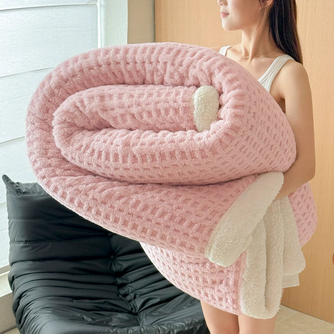 BowLift | Winter Dream Blanket – Double Layer Fleece Blanket with Lambswool Look | Ultra Warm, Soft & Skin Friendly | For Sofa, Bed & Cold Winter Days