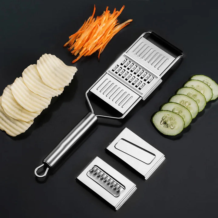 BowLift | Kitchen Cut Stainless Steel Vegetable Grater & Chopper | 3-in-1 Kitchen Grater | Non-Slip & Dishwasher Safe