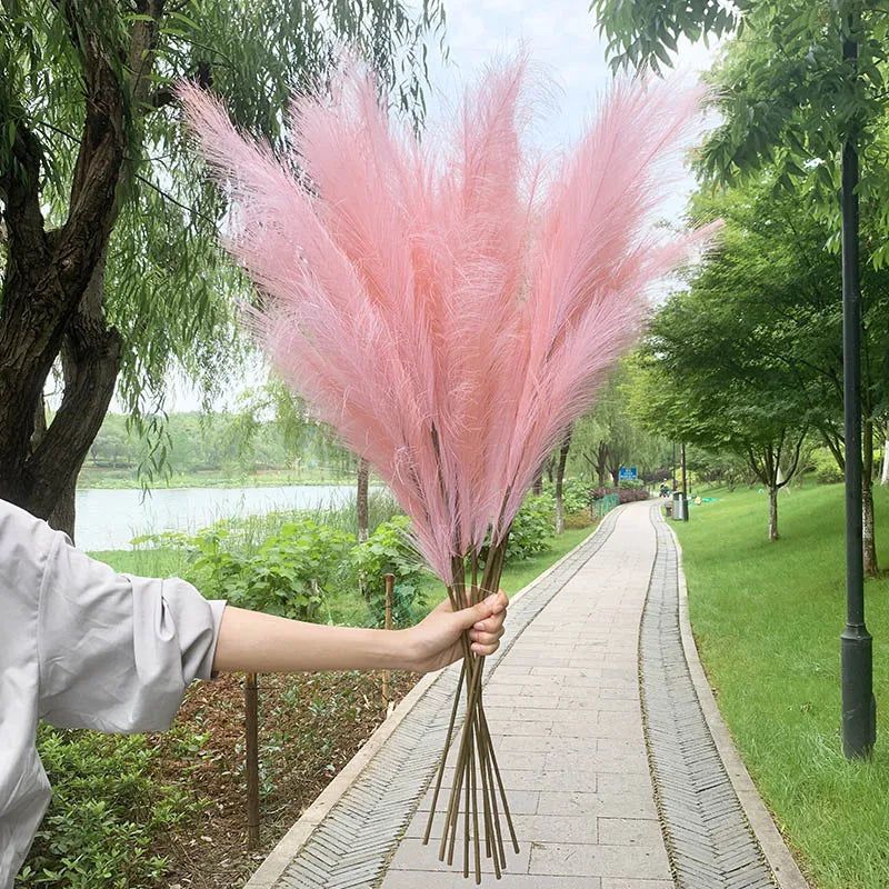 BowLift | 5 pieces 100 cm Artificial Pampas Grass Dried Flower Bouquet Wedding Party Decoration Home Room DIY Artificial Plants Decoration Supplies