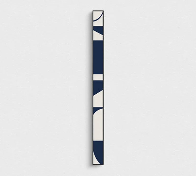 Creative Abstract Blue White Slim Format Wall Art Fine Art Canvas Prints Tall Narrow Wide Format Pictures For Living Room Foyer Stairway Wall Decor | Bowlift