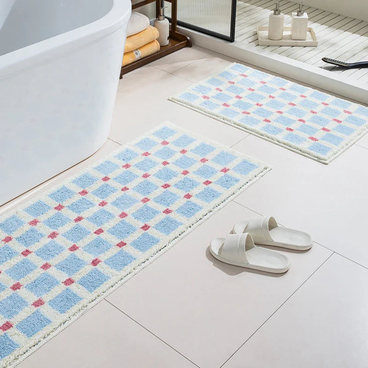 Long Tufting Grids Bathroom Mat | Bowlift