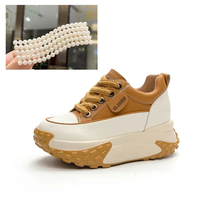 BowLift | 7 cm Platform Wedge Sneakers made of Leather