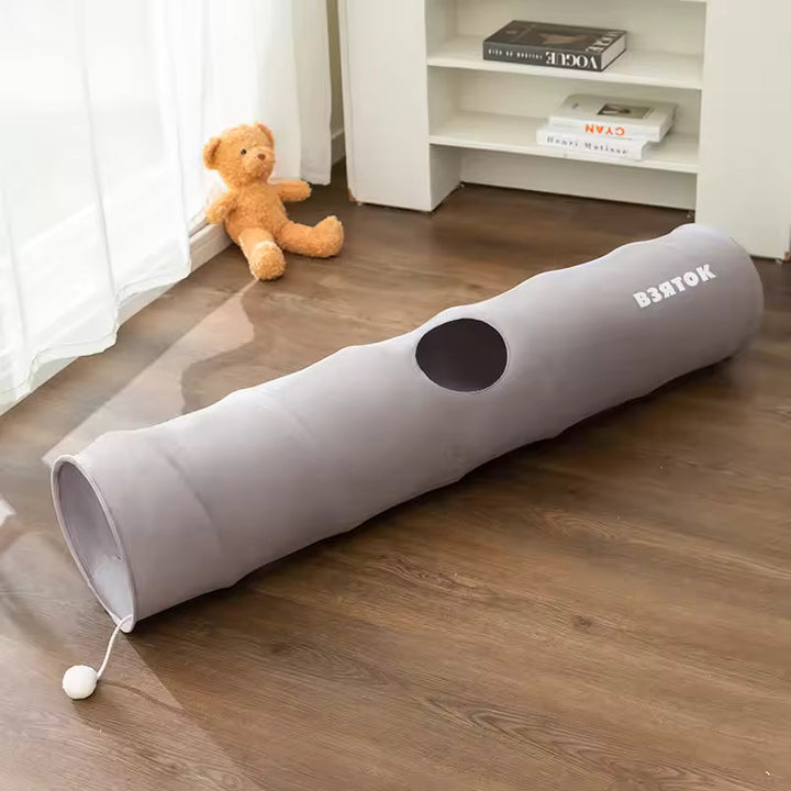 Collapsible cat tunnel for indoor cats to play and hide Bowlift