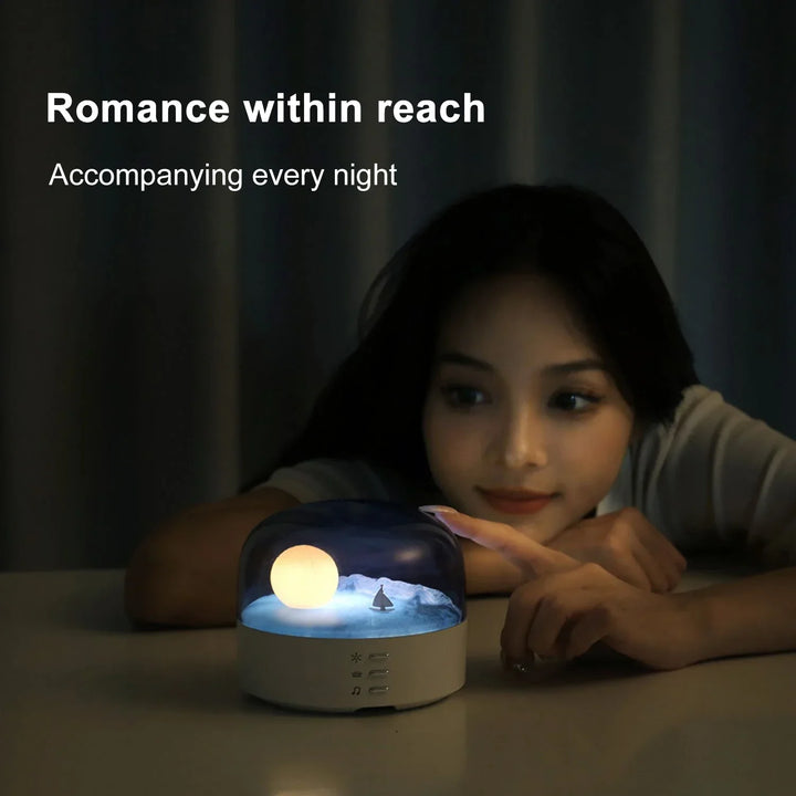 3D Mysterious Moon LED Night Light Speaker | Bowlift