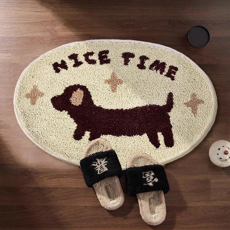 Tufted Dachshund Bathroom Mat | Bowlift