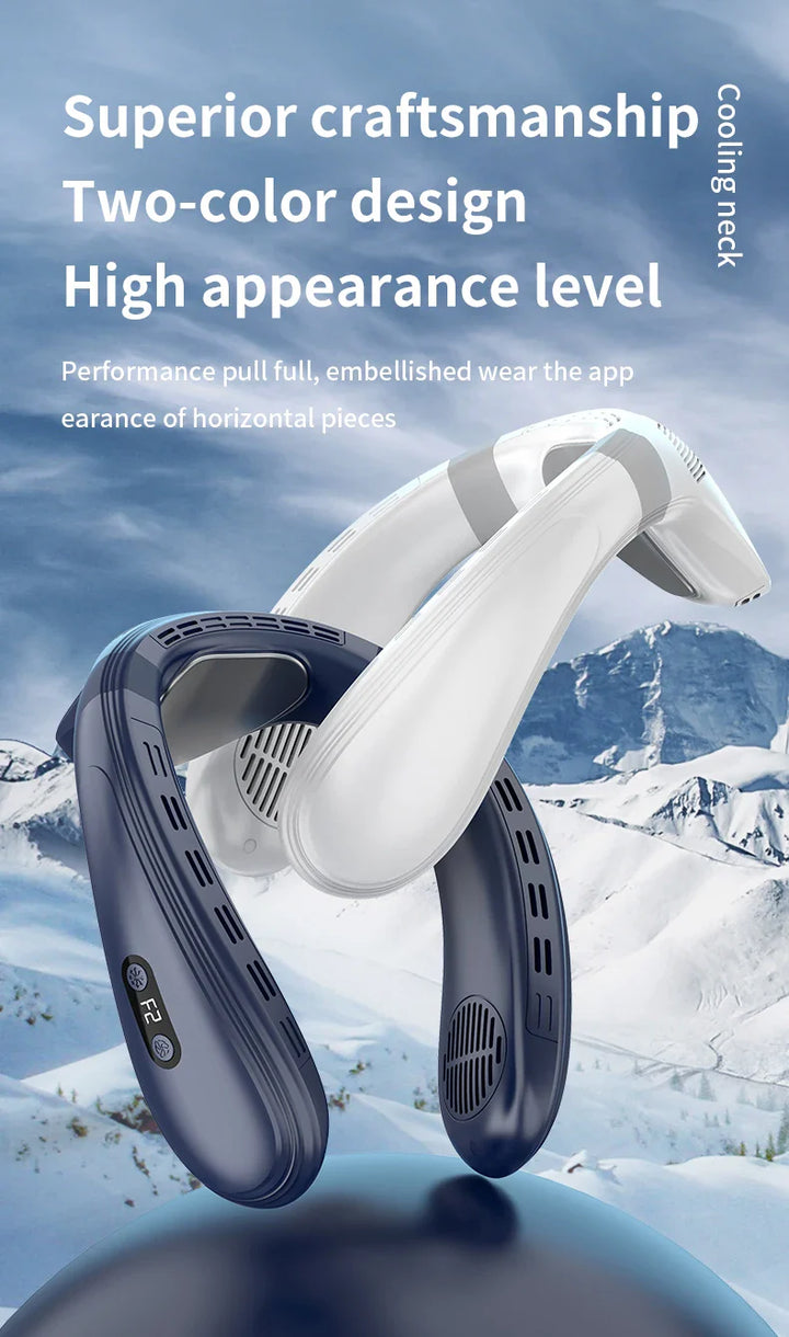 Portable Neck Fan 5200mAh – Rechargeable Wearable Semiconductor Cooling Fan, Personal Outdoor Neck Air Conditioner | Bowlift