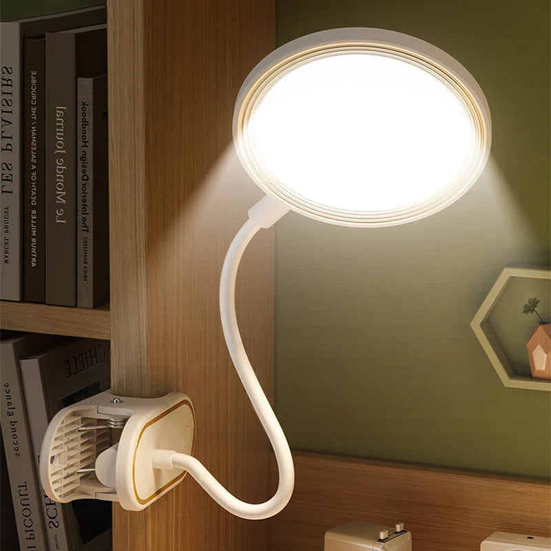 BowLift | ClipLuma LED Table Lamp | USB Rechargeable | 3 Brightness Levels | Eye-Friendly | With Clip Mount