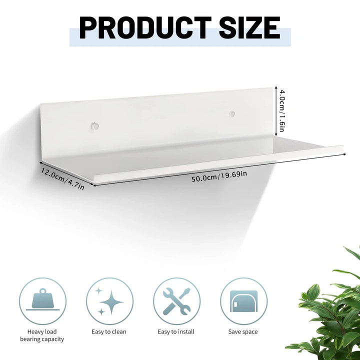 BowLift | Metallura | Wall shelf made of metal | Floating shelf 30/40/50 cm | Space-saving storage for bathroom, kitchen & bedroom