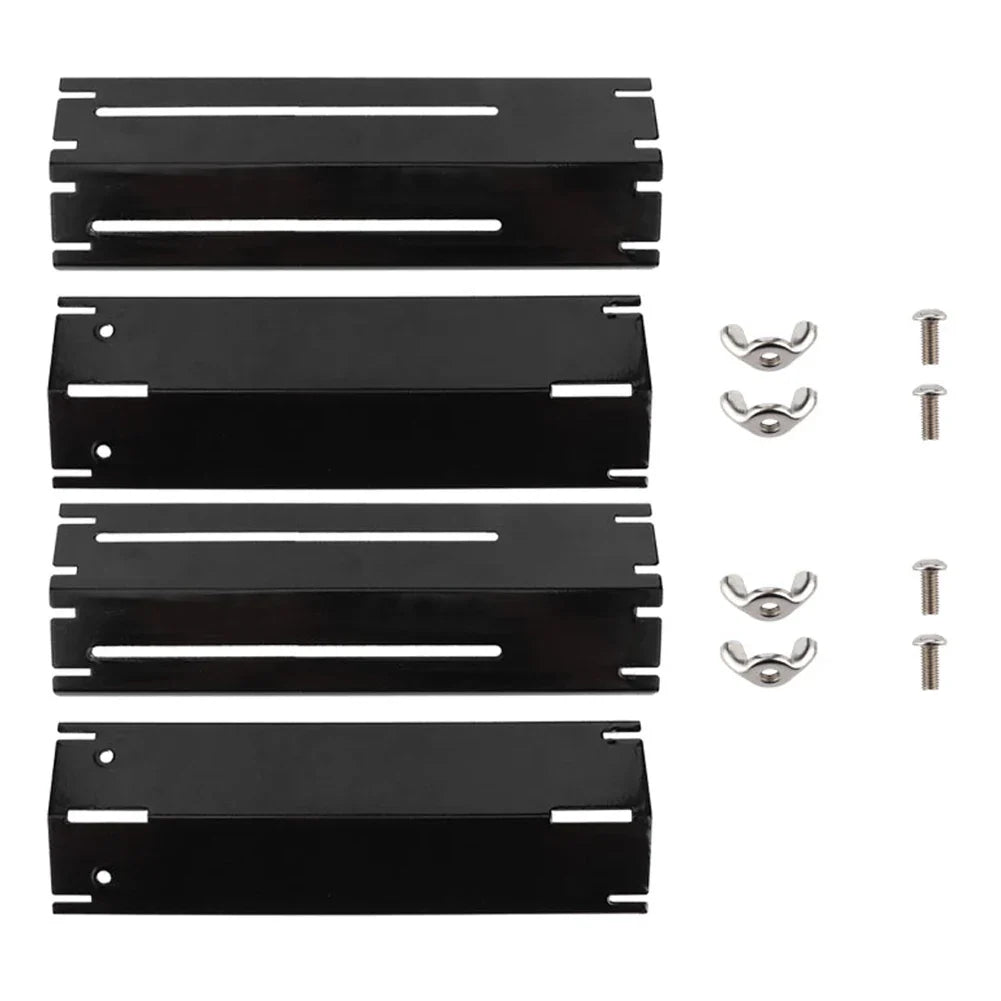 BowLift | Grill shield Adjustable heat shield for gas grills | Replacement thermal plates made of enamel | 2/4 pair set | Universal adjustable 30–56 cm