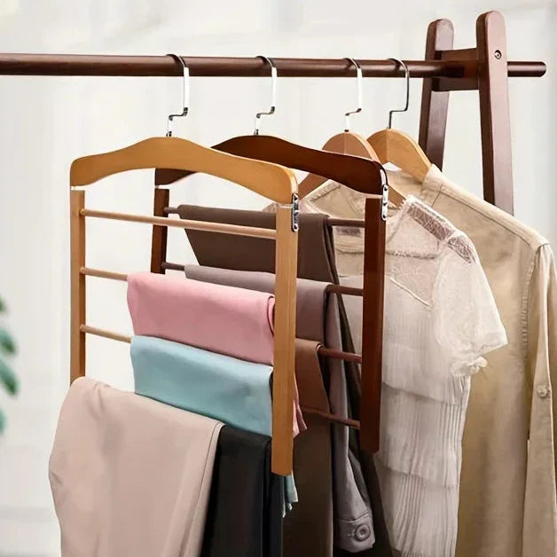 Wooden Clothes Hanger Space Saving with Sturdy Metal Hook | Bowlift