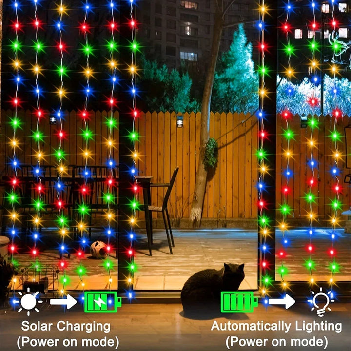 BowLift | LumiGlow Solar Curtain Lights | Waterproof LED String for Outdoor Decor