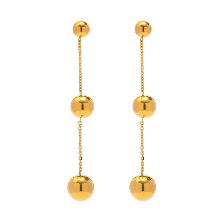BowLift | Dangle Gold Bead Tassel Earrings