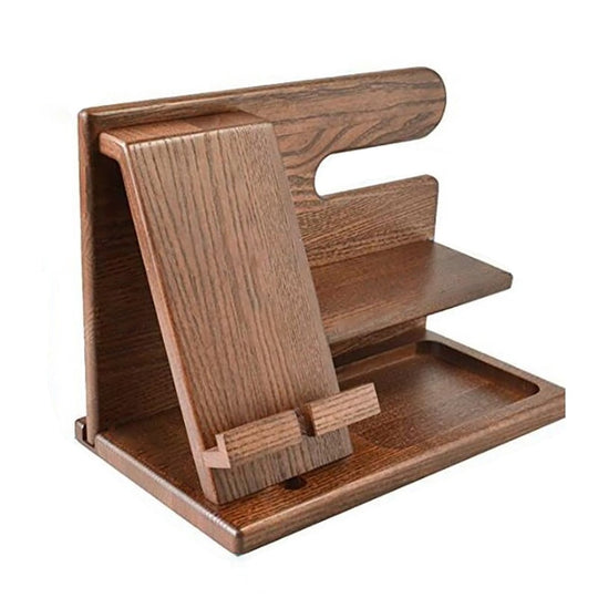 Charging station and desk organizer made of wood for phones and accessories Bowlift