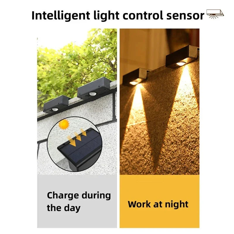 BowLift | Lumora LED Solar Wall Light Outdoor | 3 Light Modes | IP65 Waterproof | Garden, Balcony & Fence Lighting Without Wires