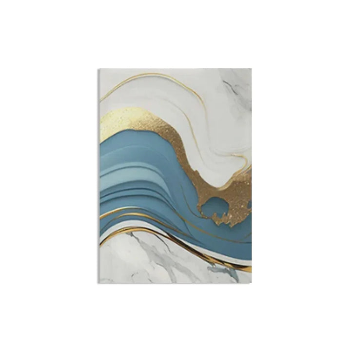 Modern Abstract Golden Blue Liquid Marble Print Wall Art Fine Art Canvas Prints Pictures For Living Room Bedroom Nordic Home Decor | Bowlift