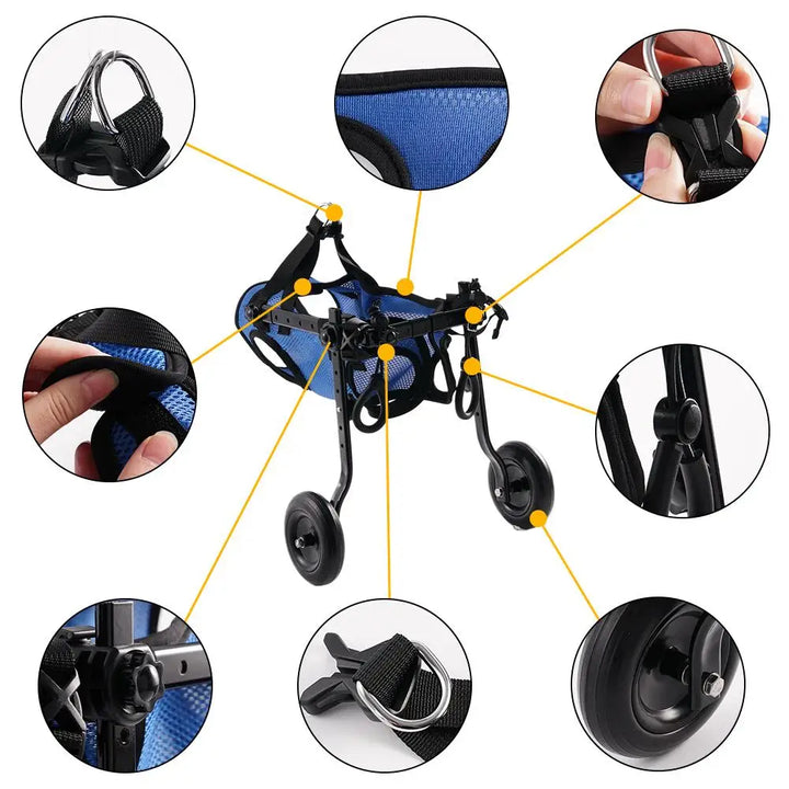 BowLift | Vetalino Dog Wheelchair for Small Dogs | Adjustable Rehab Cart | Lightweight & Stable | Mobility Aid for Walking Problems