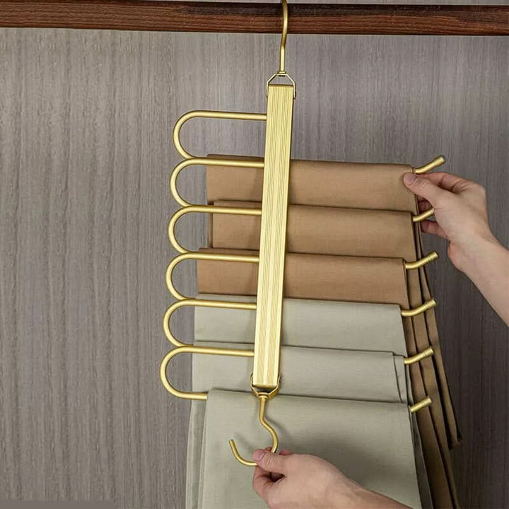 BowLift | SpaceLuxe Aluminum Pants Hanger – Multi-Layer, Space-Saving Closet Organizer