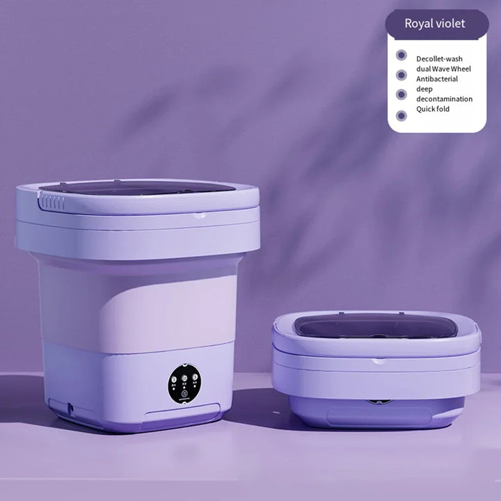 Compact Folding Ultrasonic Travel Laundry Washing Machine | Bowlift