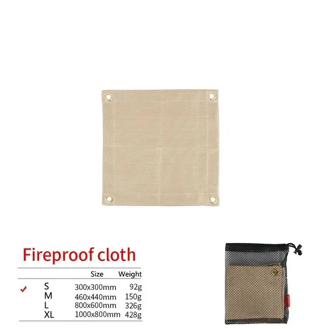 BowLift | CampVita Fire Protection Camping Mat | Heat Resistant & Fireproof | Ideal for Grill & Campfire | Fiberglass Beige