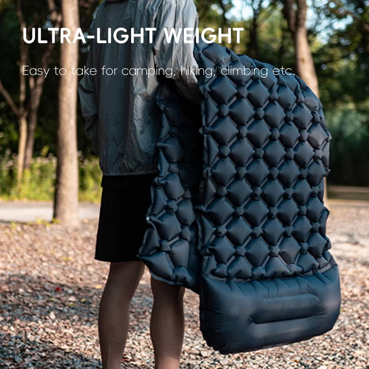BowLift | Inflatable Camping Sleeping Pad with Built-in Pillow Self-Inflating Air Cushion for Hiking and Outdoor Travel