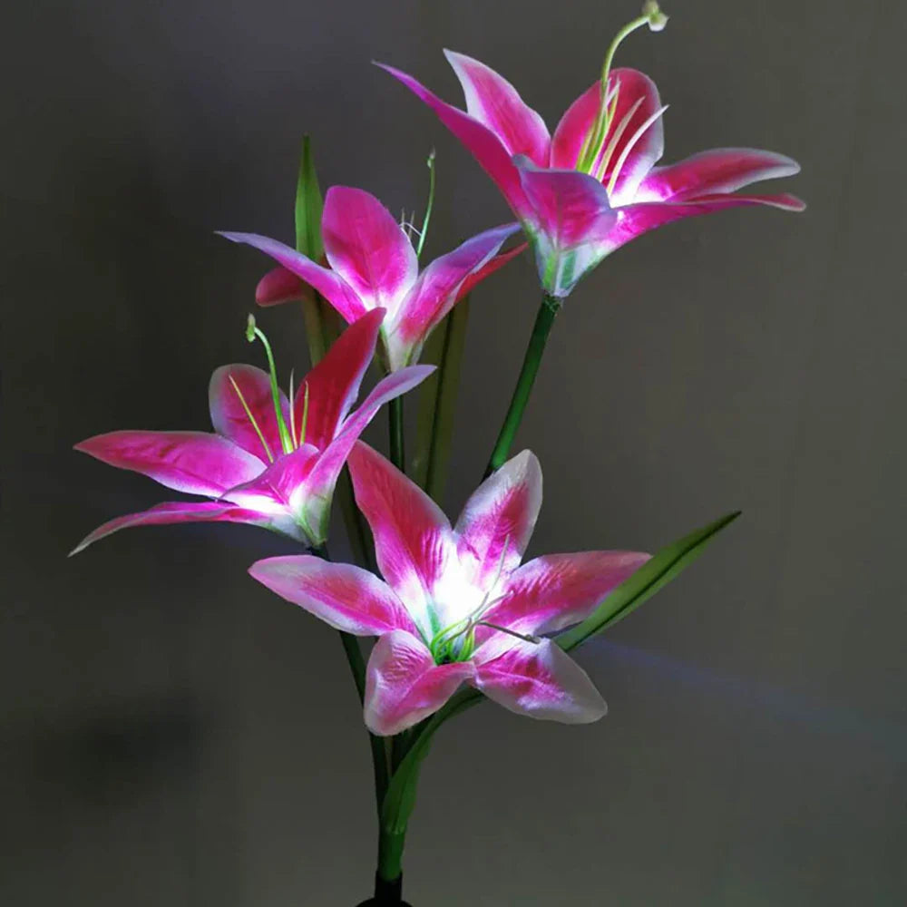 BowLift | Solar LED flower lights in lily shape – Color-changing garden lights with stake for outdoor areas