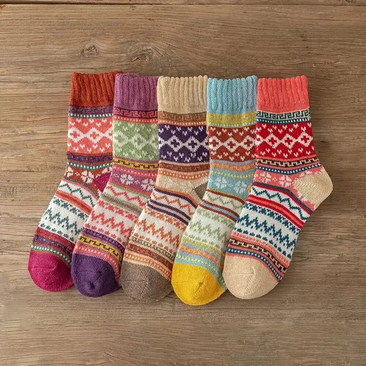 BowLift | Woolina | Women's Wool Socks Set | 5 Pairs | Extra Thick & Warm | Autumn & Winter