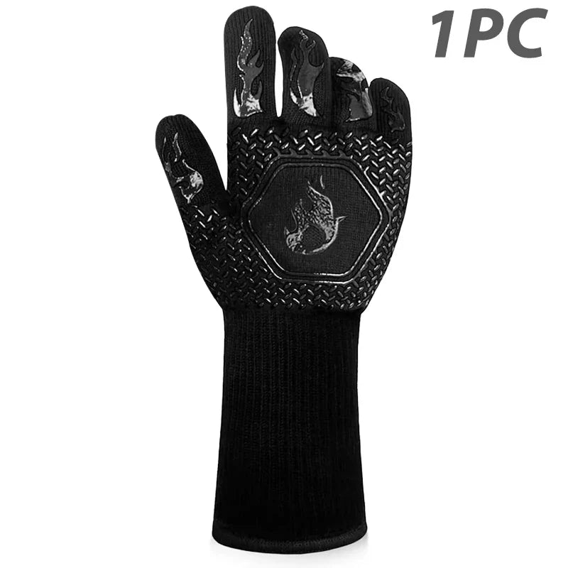 BowLift | ThermaGrip Heat Resistant Grill Glove | Silicone & Cotton | Non-slip & fireproof up to 800 °C | For Grill, Oven & BBQ | 1 Piece