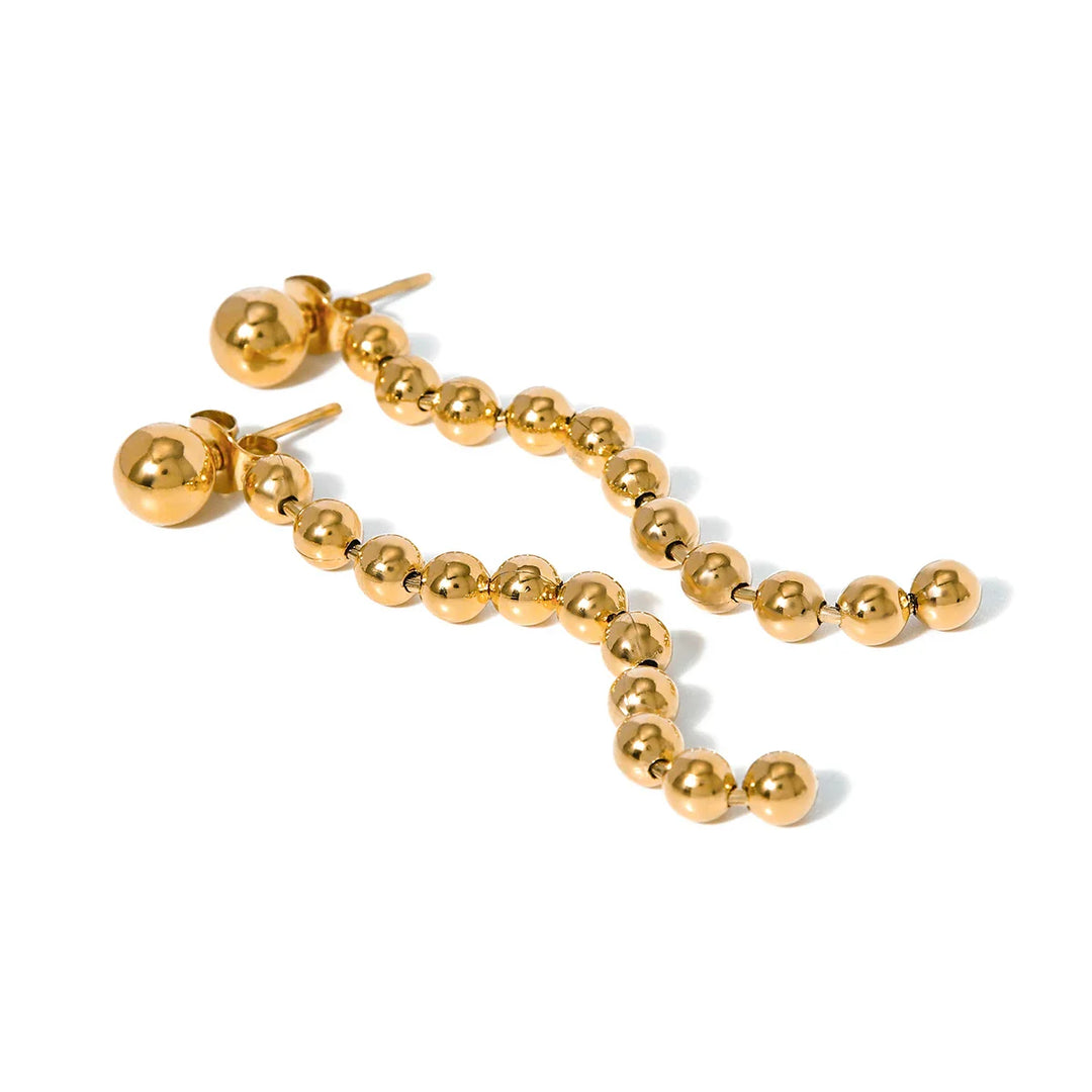 BowLift | Dainty Golden Bead Tassel Earrings
