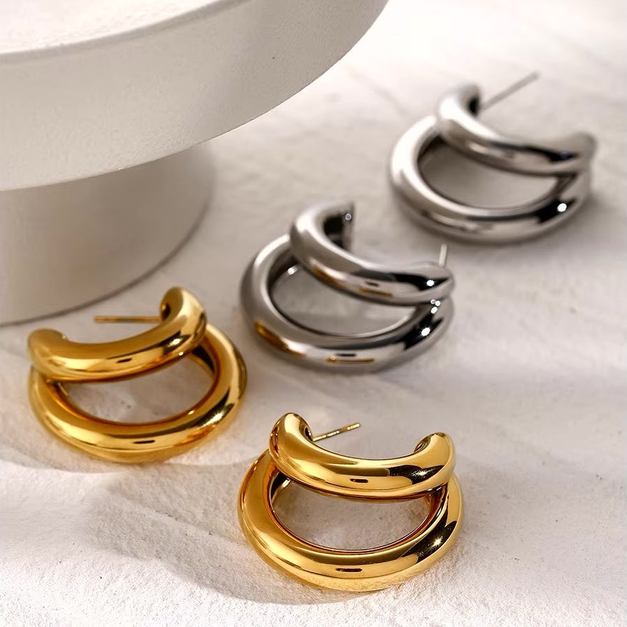 BowLift | 18k Crescent Outline C Shaped Earrings