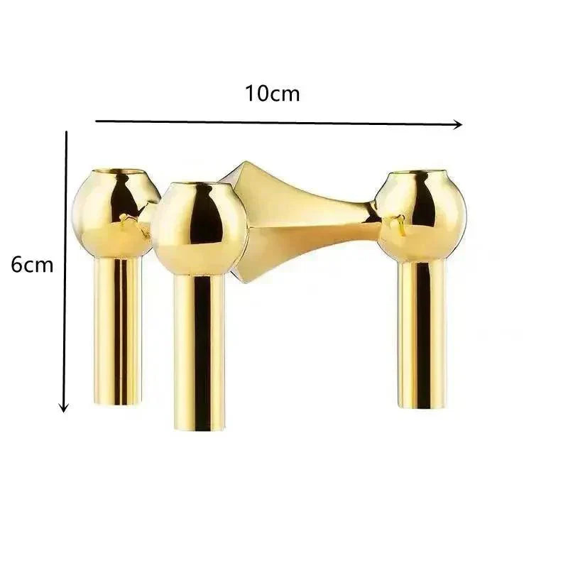 BowLift | Modern Molecular Metal Candle Holder – Nordic-Style Silver Candle Stand for Elegant Home Decor