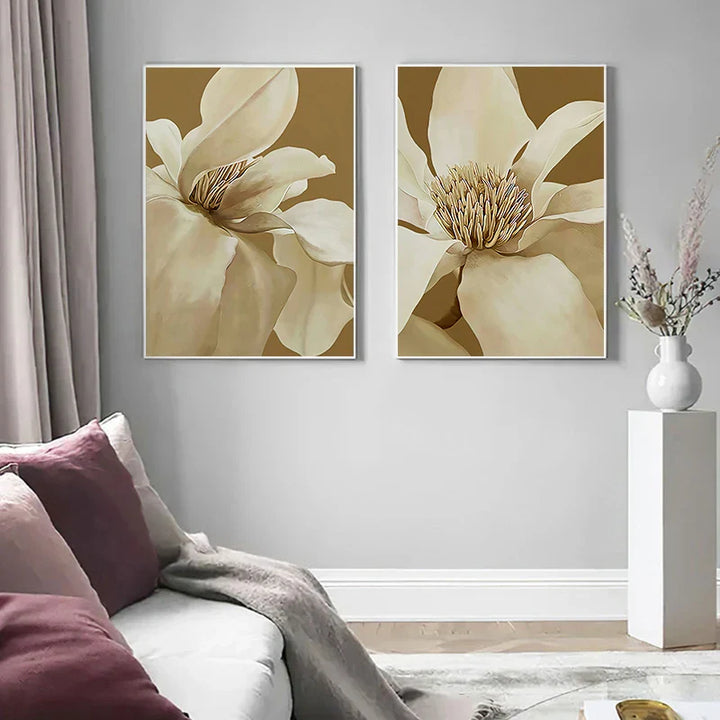 Big Abstract Floral Wall Art Fine Art Canvas Prints Modern Botany Pictures For Living Room Dining Room Bedroom Art Decor | Bowlift