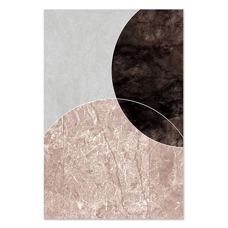 Scandinavian Abstract Grey Pink Granite Wall Art Fine Art Canvas Prints Pictures For Modern Apartment Living Room Bedroom Art Decor | Bowlift