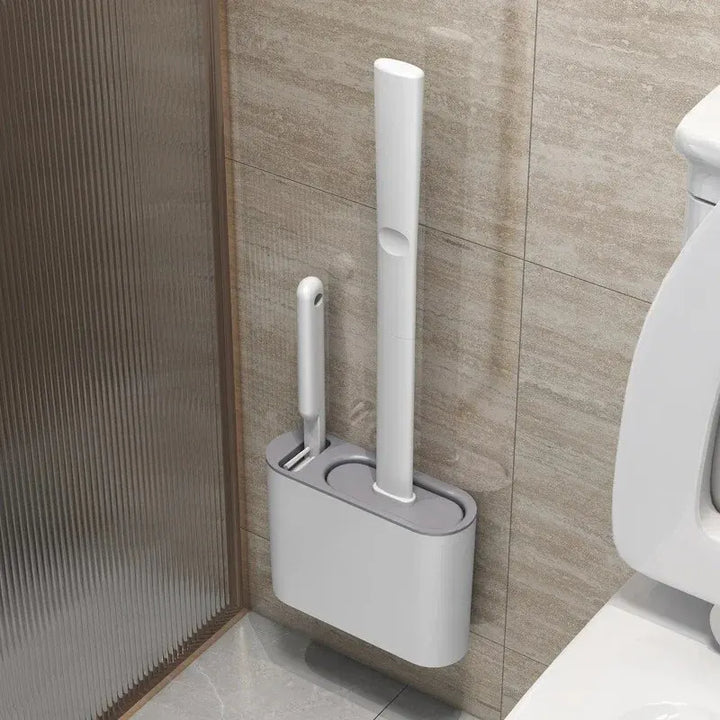 BowLift | Toilet Brush HygieBrush DuoClean | 2-in-1 Silicone Toilet Brush Set with Wall Mount | Antibacterial & Space-Saving