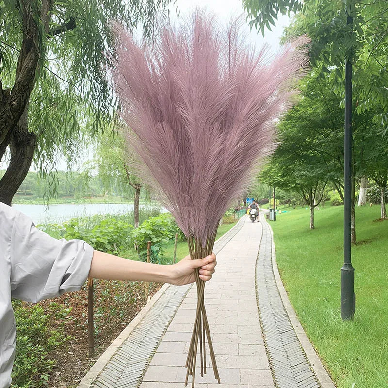 BowLift | 5 pieces 100 cm Artificial Pampas Grass Dried Flower Bouquet Wedding Party Decoration Home Room DIY Artificial Plants Decoration Supplies