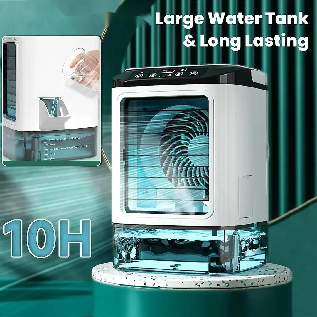 Portable Desktop Air Conditioner Fan – Dual Spray Ultrasonic Humidifier, 3-Speed Silent Air Cooler with Night Light for Home | Bowlift