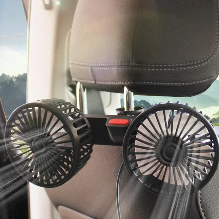 BowLift | Portable USB Dual-Head Car Fan 360° Rotatable with 3 Speeds – CoolBreeze