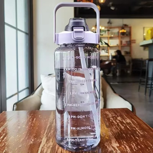 BowLift | Large 68oz Sports Water Bottle with Straw and Time Marker for Gym and Outdoor Fitness