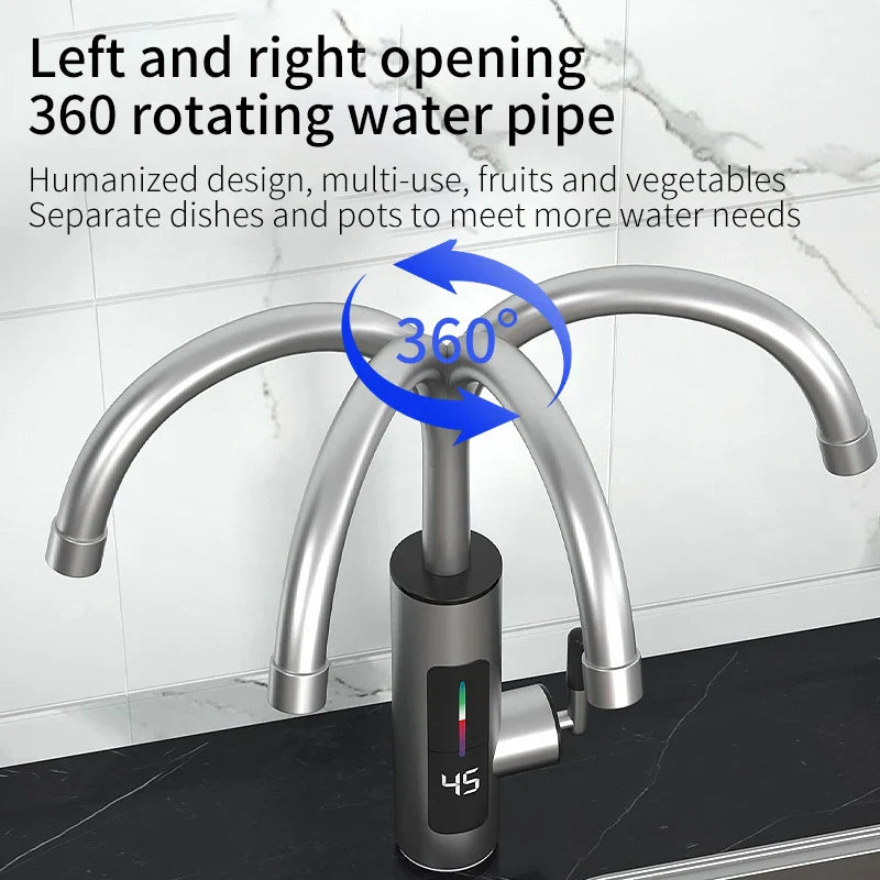 BowLift | Electric Kitchen Faucet with Flow Heater 3000W Stainless Steel