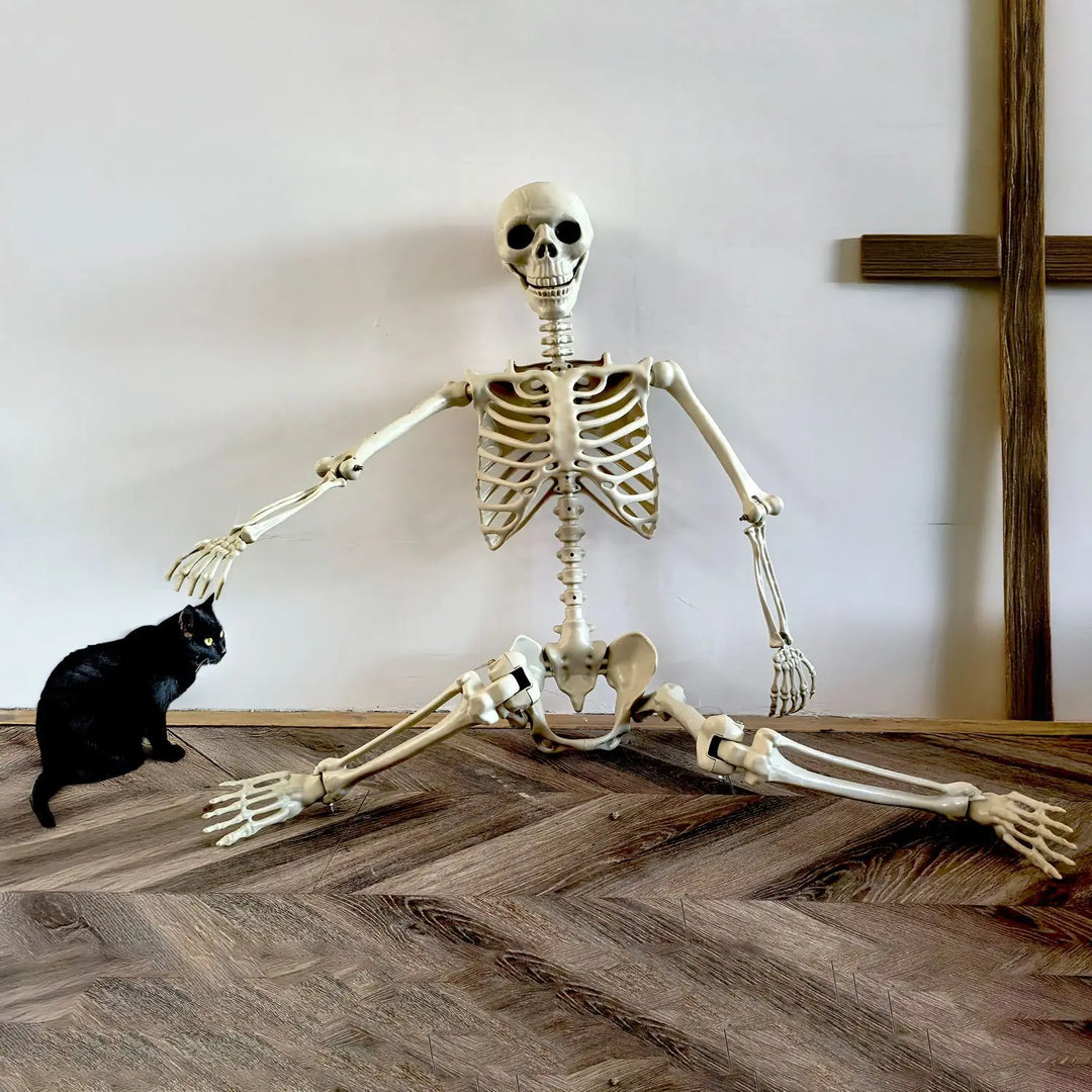 BowLift | Movable human skeleton 90–165 cm — realistic decoration for Halloween and horror parties