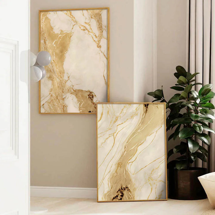 Modern Abstract Black Beige Golden Liquid Marble Print Wall Art Fine Art Canvas Prints Pictures For Living Room Bedroom Art Decor | Bowlift