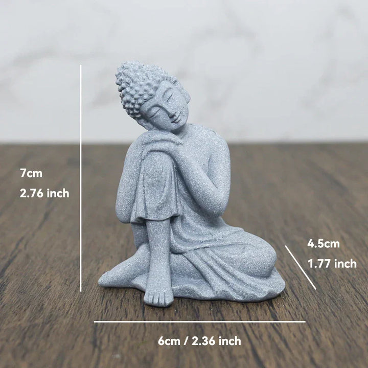 BowLift | Buddha Stone Statue Small Buddhist Monks Tibetan Buddhism Figures Zen Garden Ornament Meditation Home Aquarium Decoration
