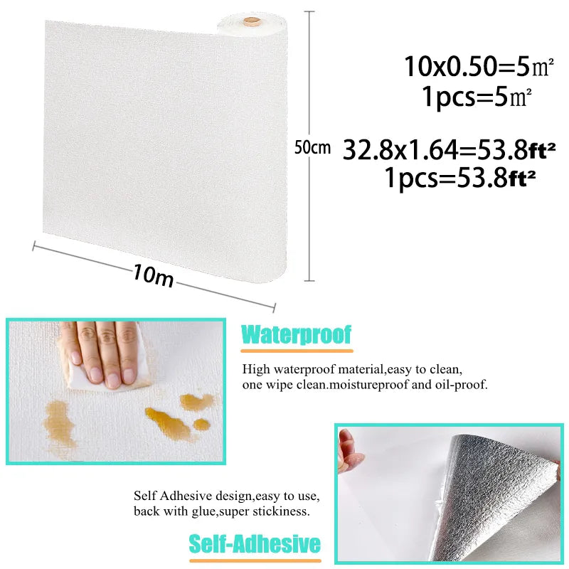 BowLift | 3D Linen Self-Adhesive Waterproof Wall Sticker